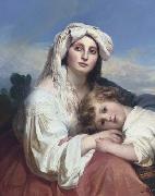 Franz Xaver Winterhalter Italienerin mit Kind painting